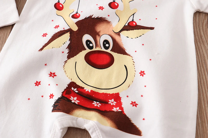 Xmas Family Matching Pajamas Set Cute Deer Adult Kid Baby Family Matching Outfits 2022 Christmas Family Pj's Dog Clothes Scarf