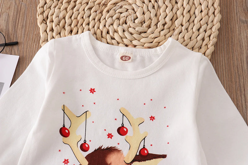 Xmas Family Matching Pajamas Set Cute Deer Adult Kid Baby Family Matching Outfits 2022 Christmas Family Pj's Dog Clothes Scarf