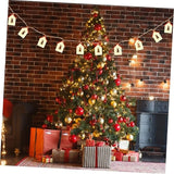 Christmas Wooden House LED Lights Wood Christmas Tree Decoration Hanging Wall Decoration Light String Christmas Atmosphere Props