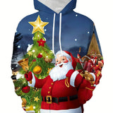 Christmas Men‘s Hoodie Santa Graphic Pullover Casual Streetwear Winter Fall Hoodies Hoodie Men Shirt Sweatshirt Men's Clothing