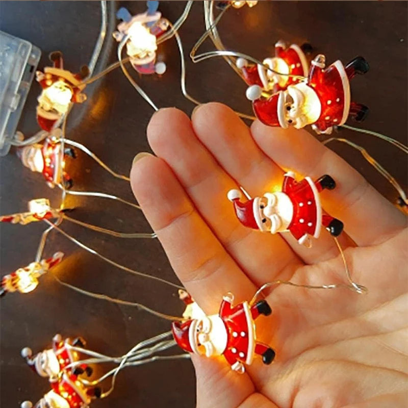 Santa Claus Snowman Christmas Fairy light string christmas decoration with led lighting for home 2024 Christmas tree Ornament