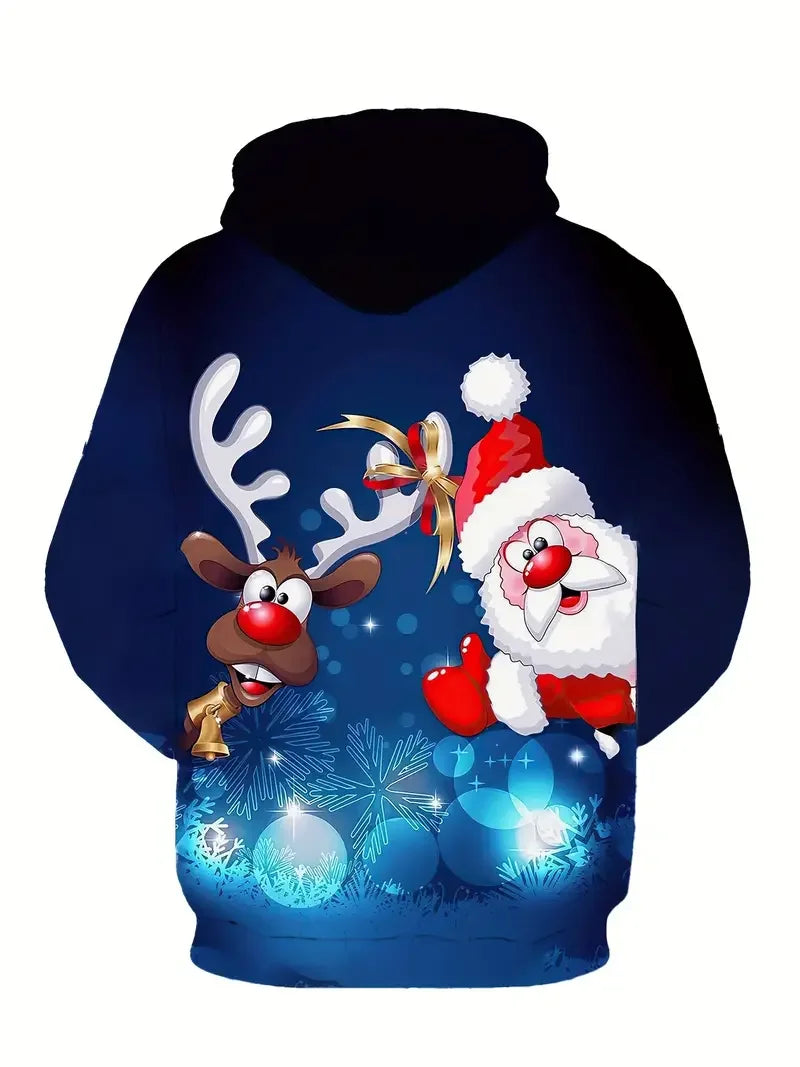 Christmas Men‘s Hoodie Santa Graphic Pullover Casual Streetwear Winter Fall Hoodies Hoodie Men Shirt Sweatshirt Men's Clothing