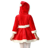 Festival Christmas Reindeer Dress for Kids Cosplay Party Cosplay Costume Long Sleeve Girl Winter Hoodie Dress for Holiday Season