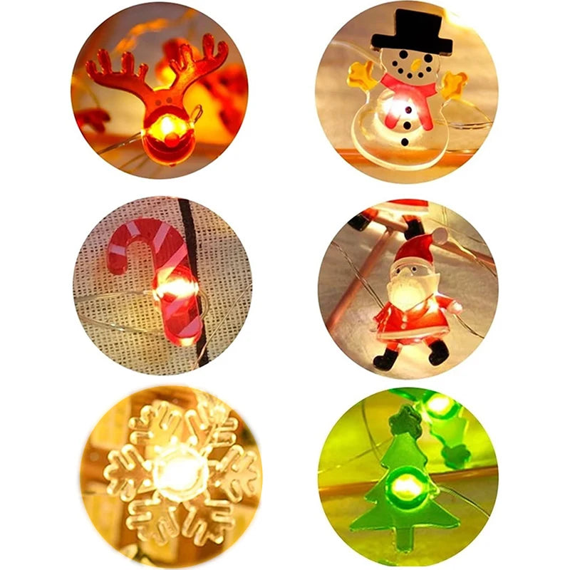 Santa Claus Snowman Christmas Fairy light string christmas decoration with led lighting for home 2024 Christmas tree Ornament