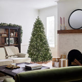 Pre-Lit 'Feel Real' Artificial Full Downswept Christmas Tree, Green, Douglas Fir, White Lights, Includes  Christmas Halloween