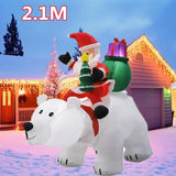 Santa Polar Bear & Snowman Inflatable