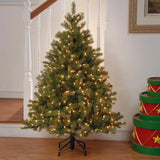 Pre-Lit 'Feel Real' Artificial Full Downswept Christmas Tree, Green, Douglas Fir, White Lights, Includes  Christmas Halloween