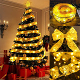 Christmas Ribbon Lights Merry Christmas Tree Decorations Festoon Led String Lights New Year Holiday Ribbon Lamp 1M 2M 3M 4M 5M