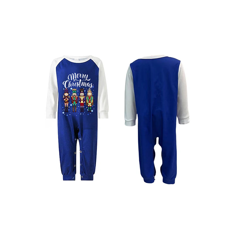 Family Matching Christmas Pajama Set Nutcracker Print Raglan Sleeve Tops Elastic Waist Pants Fall Winter Family Xmas Sleepwear