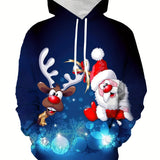 Christmas Men‘s Hoodie Santa Graphic Pullover Casual Streetwear Winter Fall Hoodies Hoodie Men Shirt Sweatshirt Men's Clothing