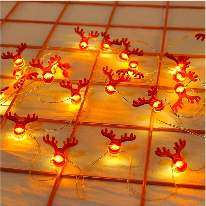 Santa Claus Snowman Christmas Fairy light string christmas decoration with led lighting for home 2024 Christmas tree Ornament