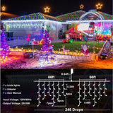 Icicle Christmas Lights Outdoor, 132ft 1280 LED Icicle Lights for Outside, Plug in Twinkle Lights Indoor with 8 Modes Timer Wate